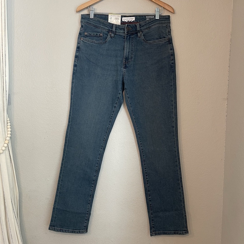 NEW English Laundry Men's Harrow Straight Fit Jeans Stretch 5 Pocket 32x32